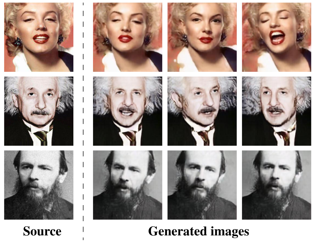 Exemples de photos générées à partir d'une originale